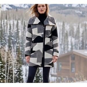 Icelandic Design Jacket Wool Blend Womens Sz S Full Zip Chic Aspen Cozy Winter